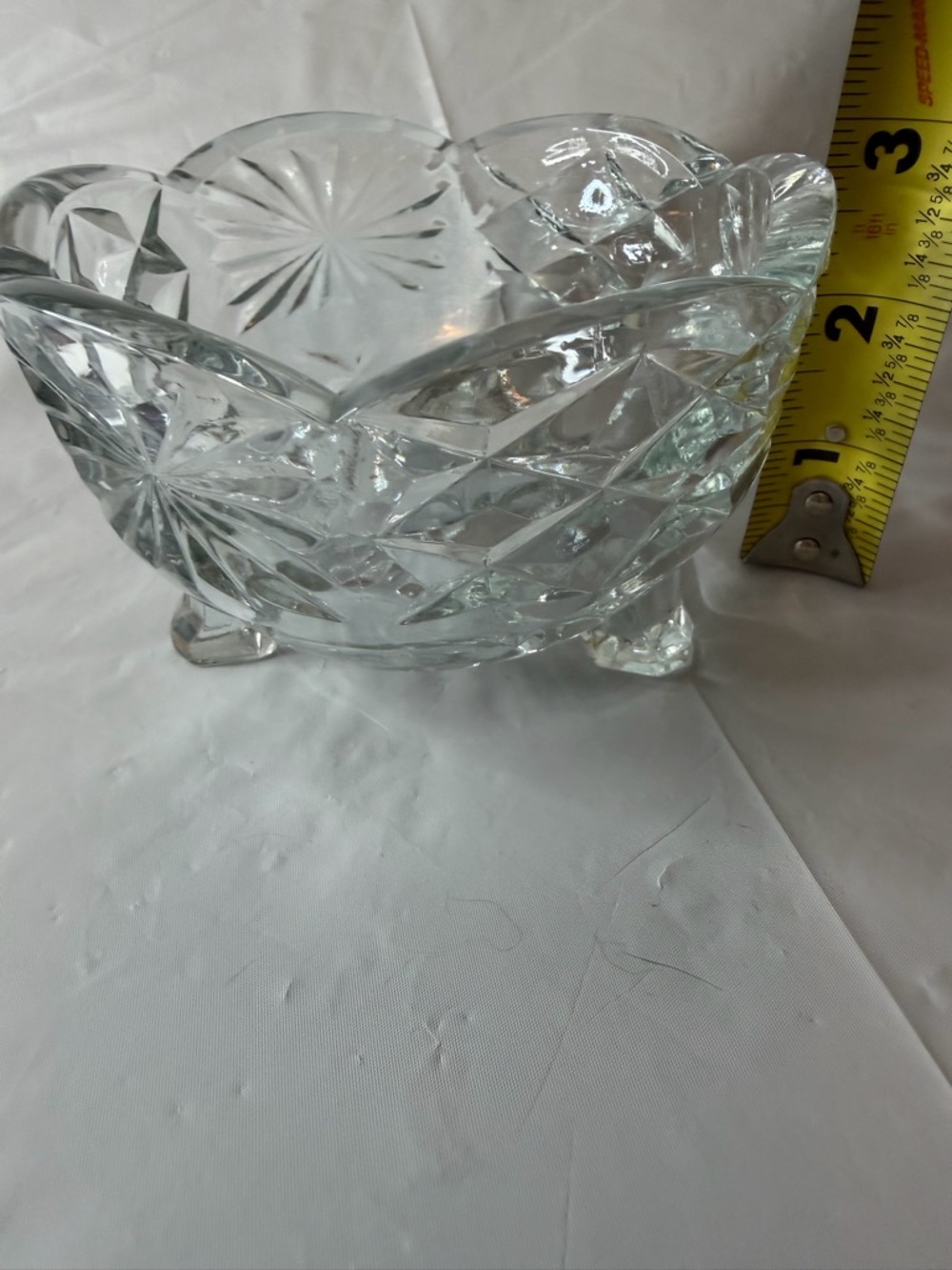 Vintage American Brilliant Period lead crystal footed bowl - Picture 6 of 6